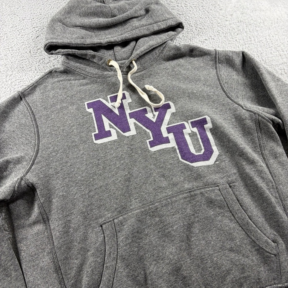 NYU Hoodie Hooded Sweater Mens Large Gray Purple Ivy School College